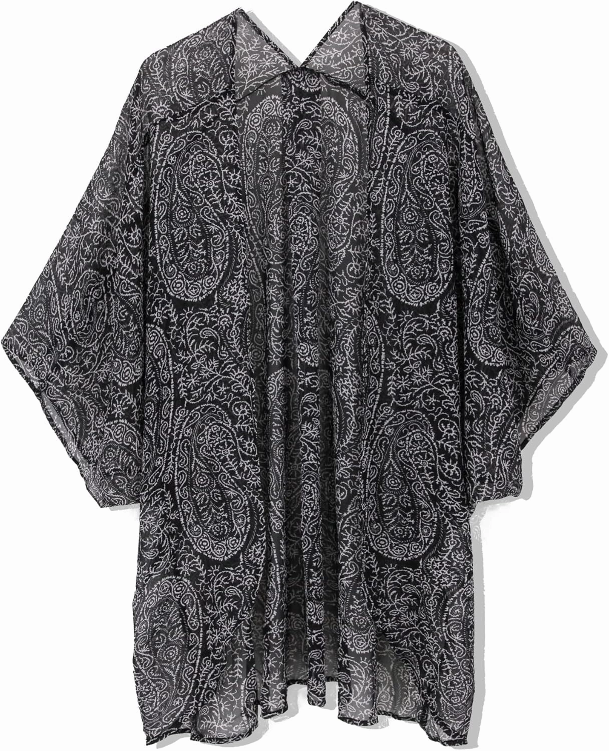 Moss Rose Women's Beach Kimono Coverup Sheer Chiffon Cover Ups, Casual Loose Open Front Cardigan Tops