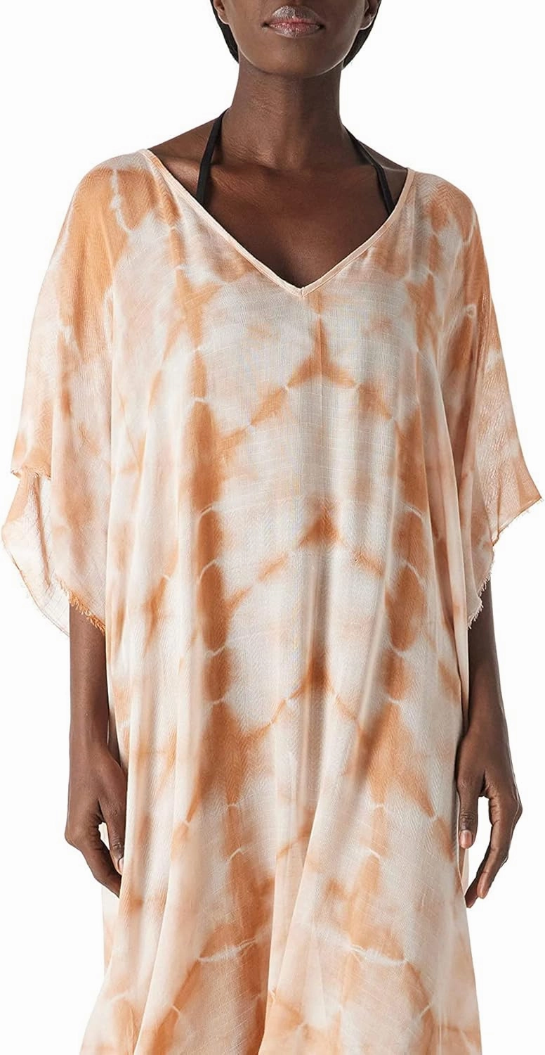 Moss Rose Women's Swimsuit Cover up Beach Kaftan for Bathing Suit with Floral Pattern