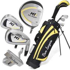 Most Wanted Ben Sayers M1i Junior 5-Piece Package Set - Black/Yellow Fan Favorite, Golf hybrid club, Wide width golf shoes