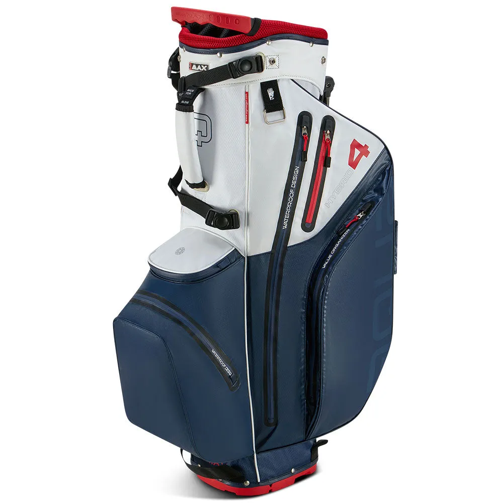 Big Max Aqua Hybrid 4 Waterproof Stand Bag - Navy/White/Red, Golf cart cup holder, Golf travel case