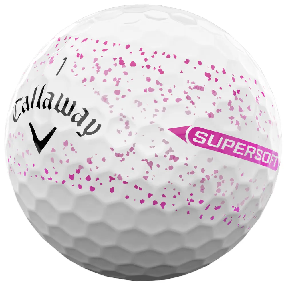 Callaway Supersoft Golf Balls - Pink Splatter - 12 Pack, Golf push cart, Custom golf head covers, Custom golf clubs