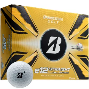 Moving Fast Bridgestone e12 Straight Golf Balls - White - 12 Pack Limited Edition, Golf fitness equipment, Golf bag rain cover, USGA approved golf balls