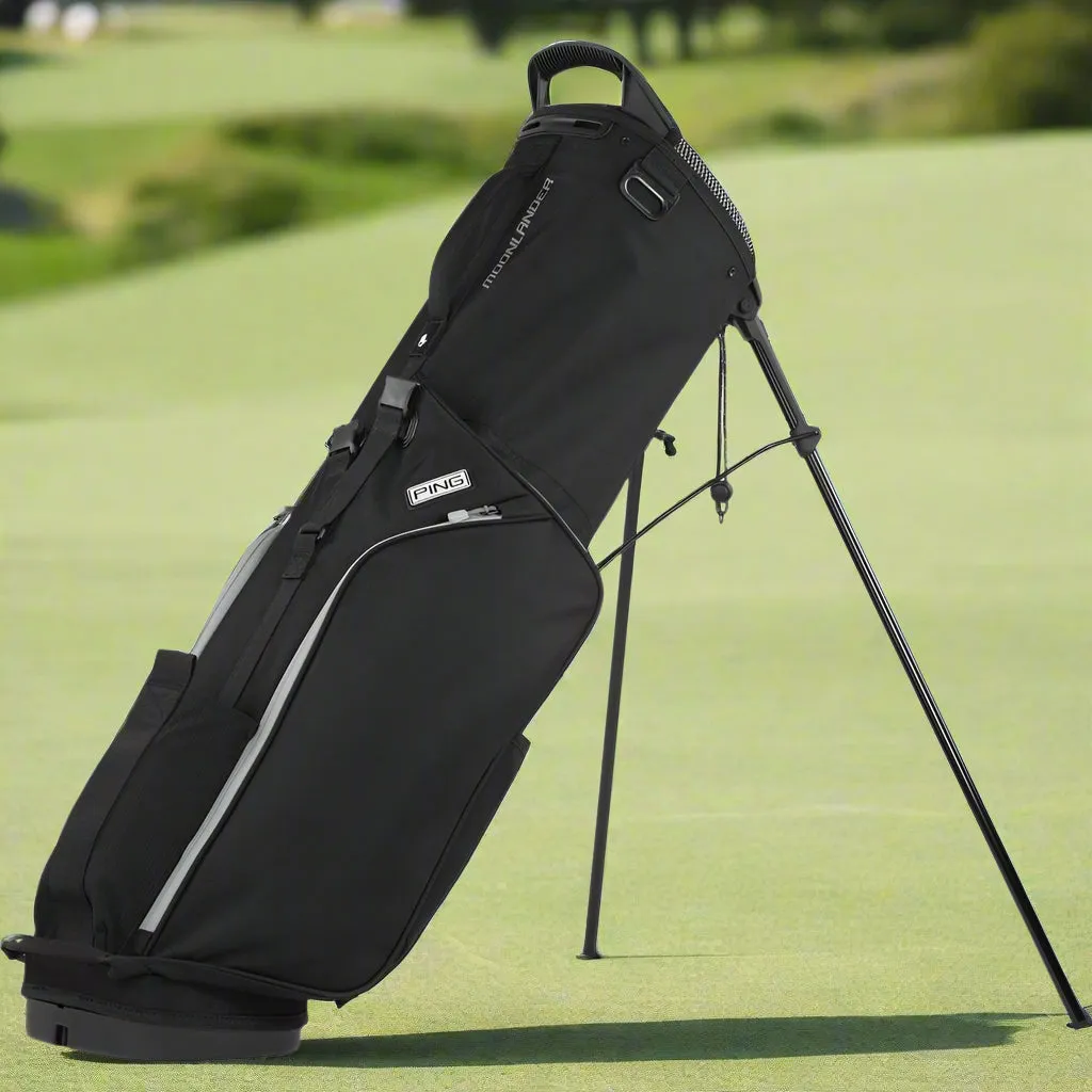 Ping Moonlander 244 Stand Bag - Black, Golf push cart, Cobra AeroJet driver, Recycled golf accessories