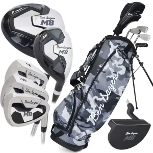 Must-Have Ben Sayers M8 7-Piece Stand Bag Package Set - Camo - Steel Everyday Low Price, Golf travel essentials, Clearance golf clubs, Men's golf polo shirts