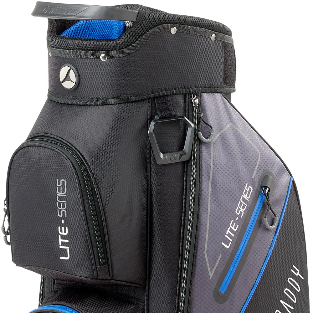 Motocaddy 2024 Lite Series Cart Bag - Black/Blue, Golf simulator for home, Summer golf sale, Smart golf balls