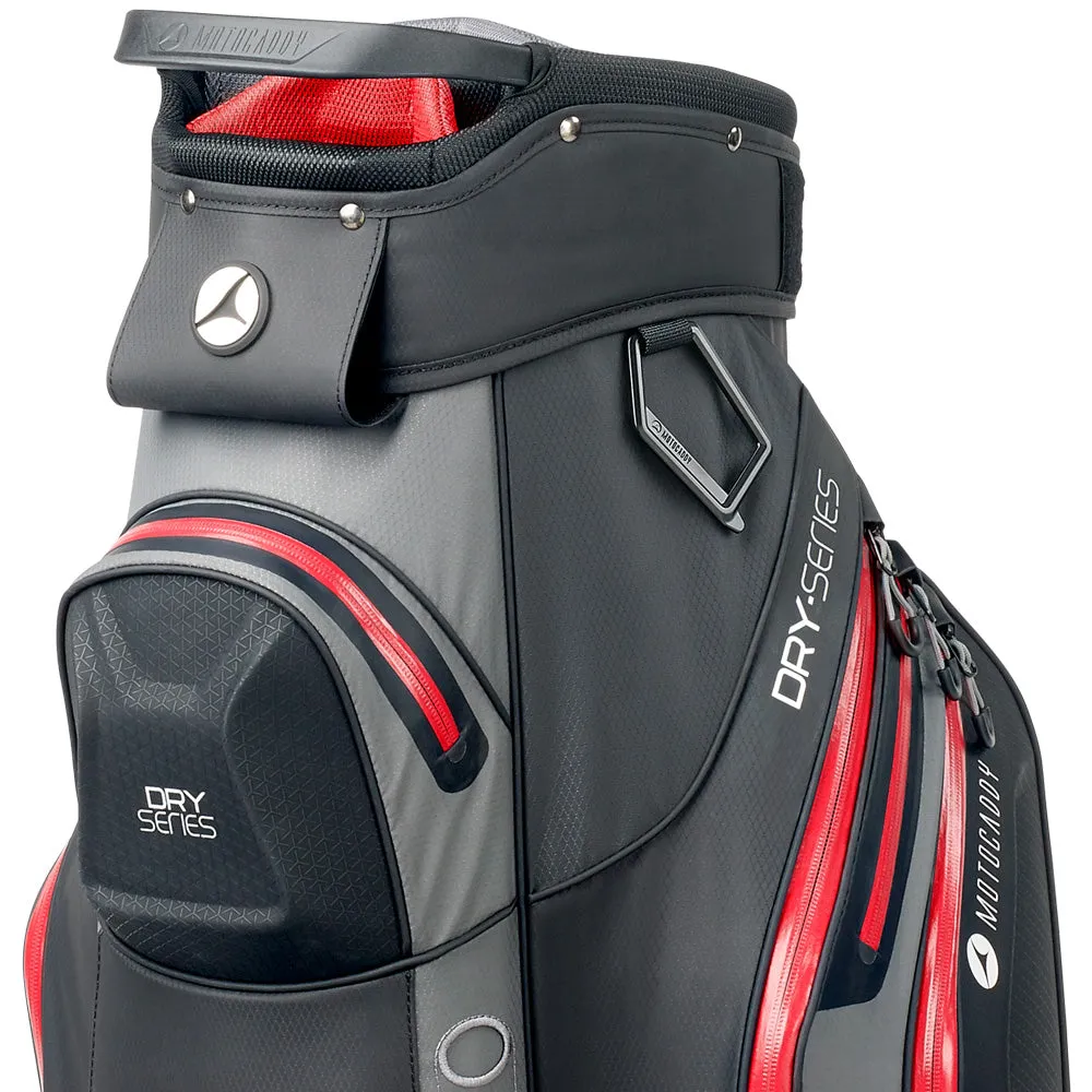 Motocaddy Dry Series Cart Waterproof Bag - Charcoal/Red, Golf tournament gifts, Golf gift for men