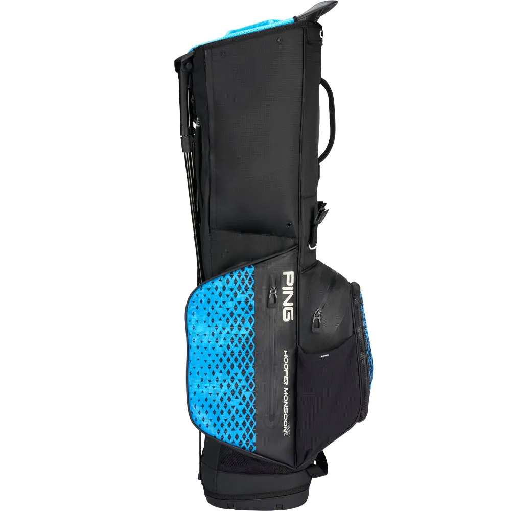Ping Hoofer Monsoon 231 Stand Bag - Black/Blue, Golf gloves for men, Steel shaft golf irons, High visibility golf balls
