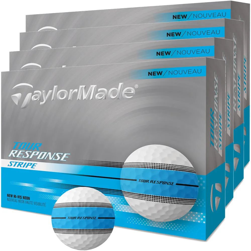 Must-Have TaylorMade Tour Response Stripe Balls - 4 for 3 - Neon Blue Instant Favorite, Ping G430 hybrid, MOI golf club technology, Solar powered golf cart