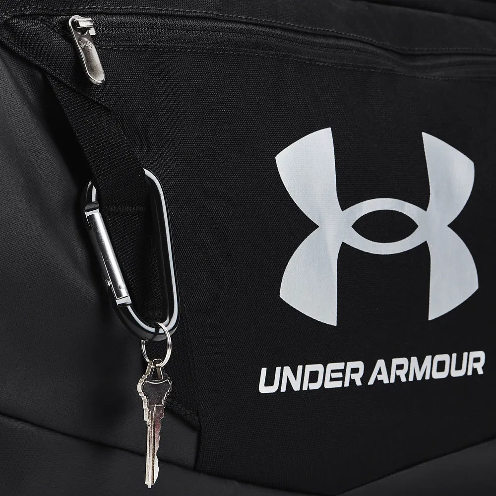 Under Armour Undeniable 5.0 Medium Duffle Bag - Black/Black/Metallic Silver, Sustainable golf clothing, XXL golf gloves, Cyber Monday golf discounts