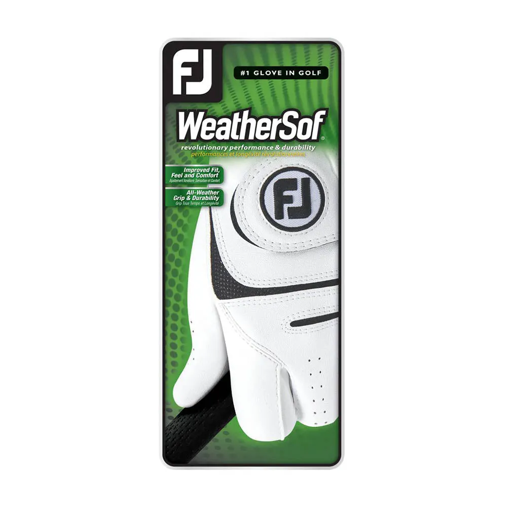 FootJoy WeatherSof Golf Glove - White, Spikeless golf shoes