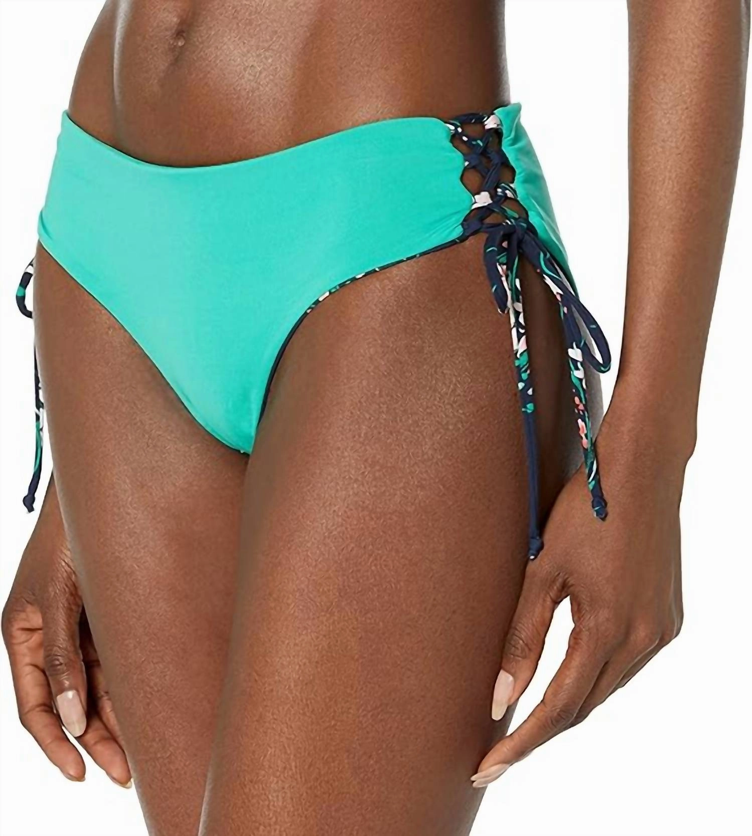 Mustique Reversible Bikini Bottom In Bouquet/fern