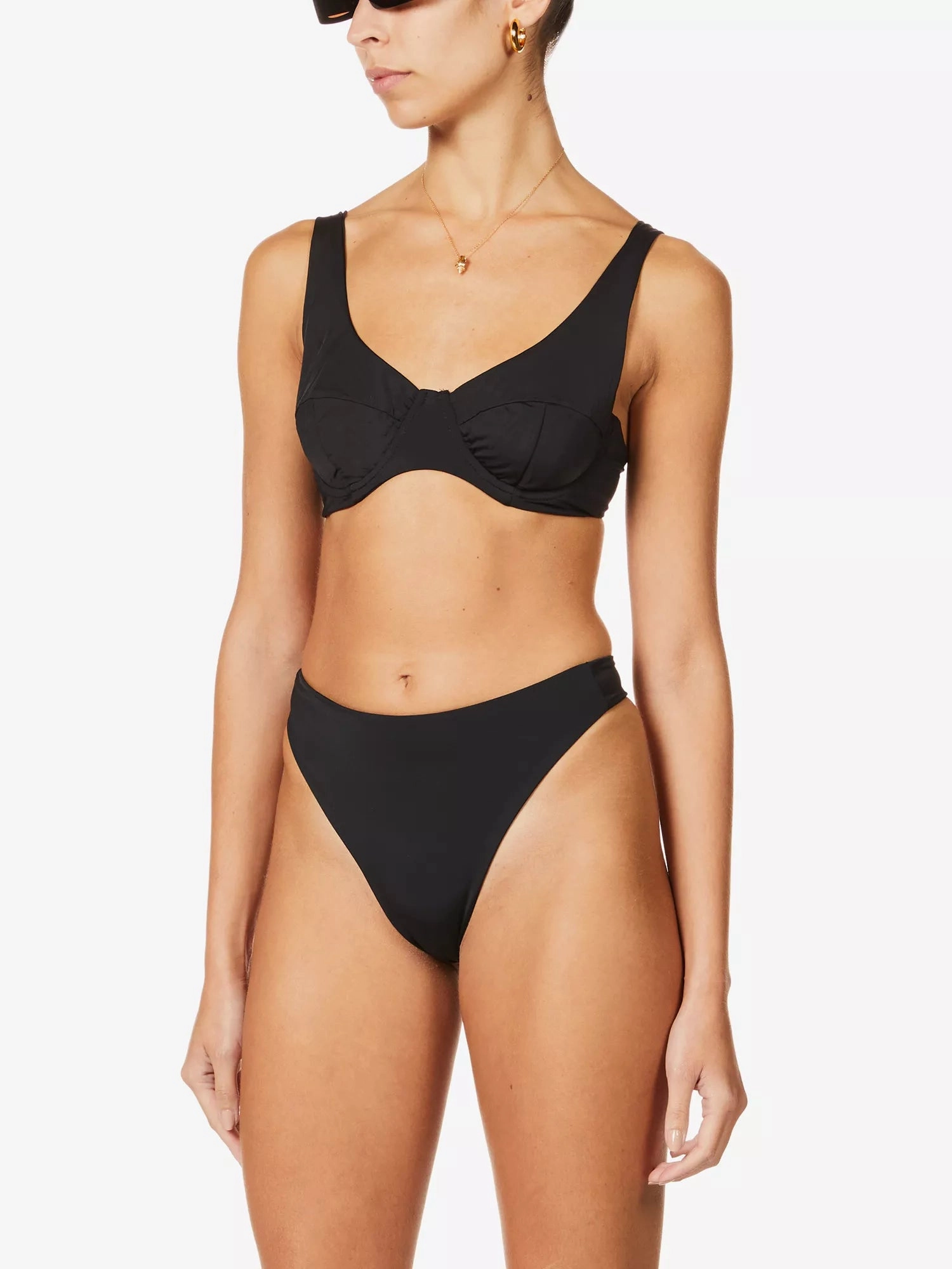 MYRA SWIM Seigel V-neck Bikini Black Top