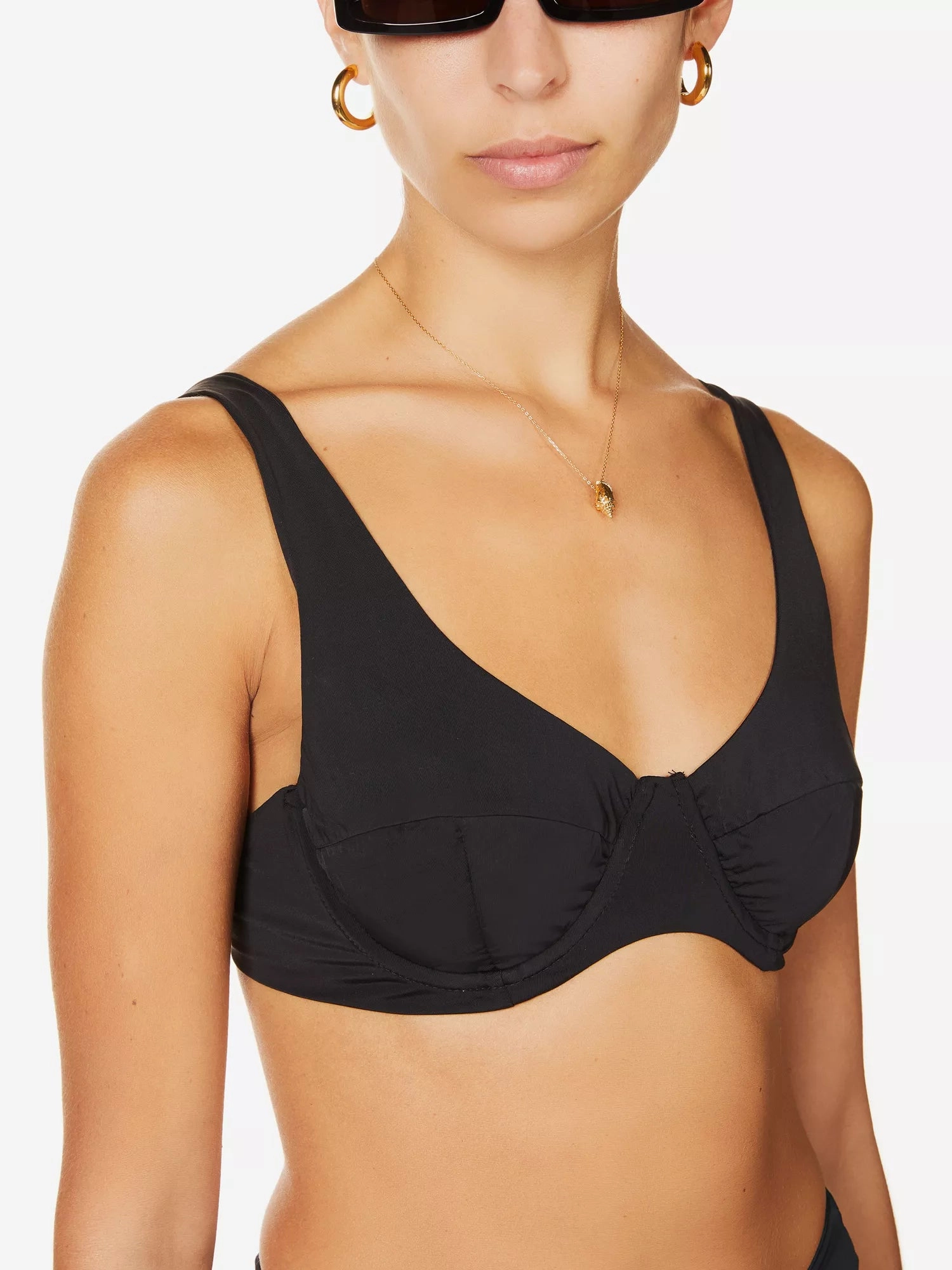 MYRA SWIM Seigel V-neck Bikini Black Top