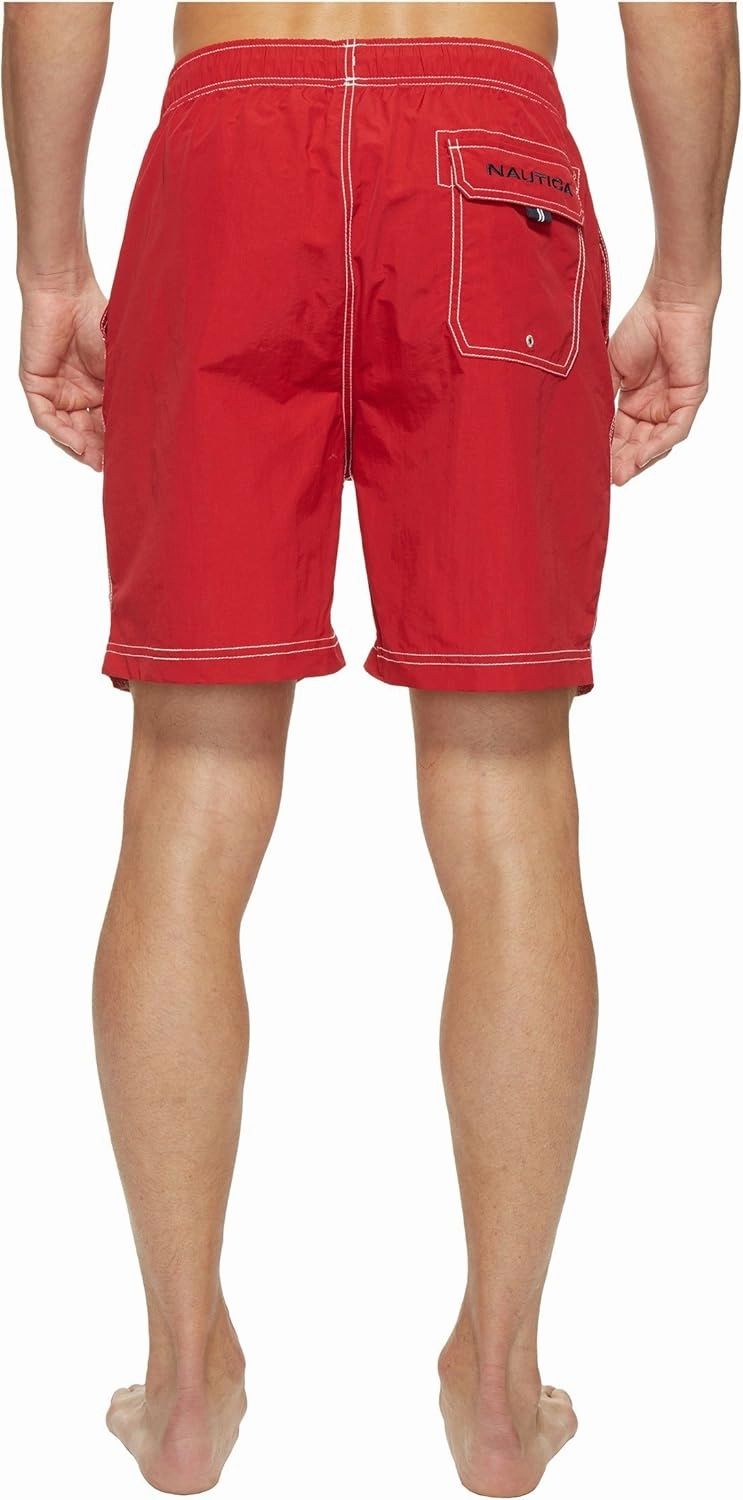 Nautica Men's Solid Quick Dry Classic Logo Swim Trunk