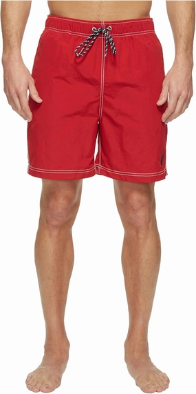Nautica Men's Solid Quick Dry Classic Logo Swim Trunk