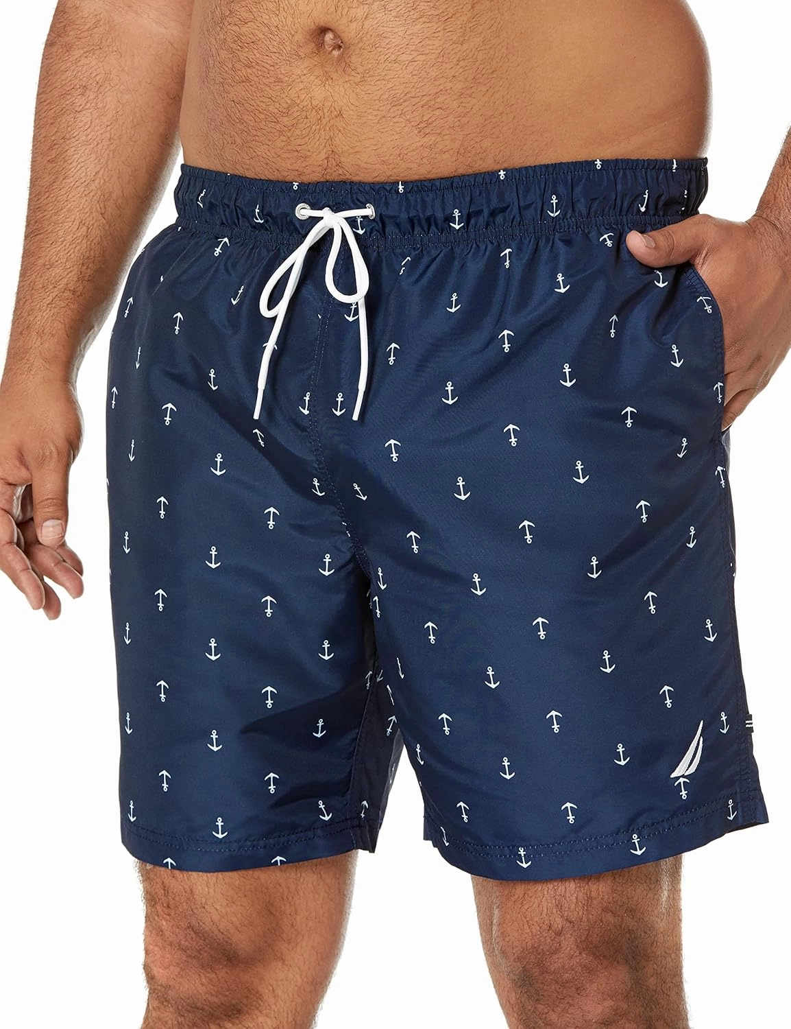 Nautica Men's Standard Quick Dry All Over Classic Anchor Print Swim Trunk