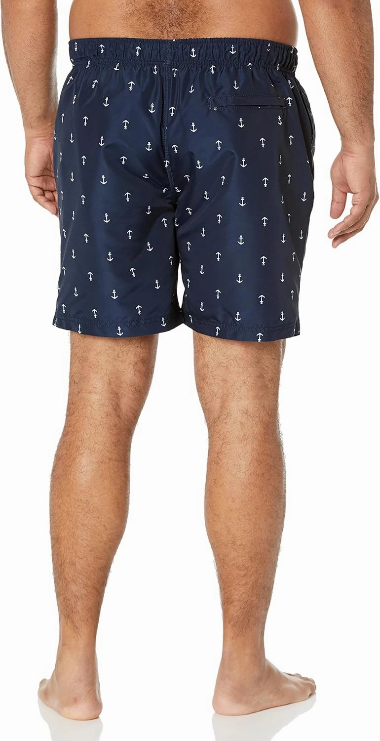 Nautica Men's Standard Quick Dry All Over Classic Anchor Print Swim Trunk