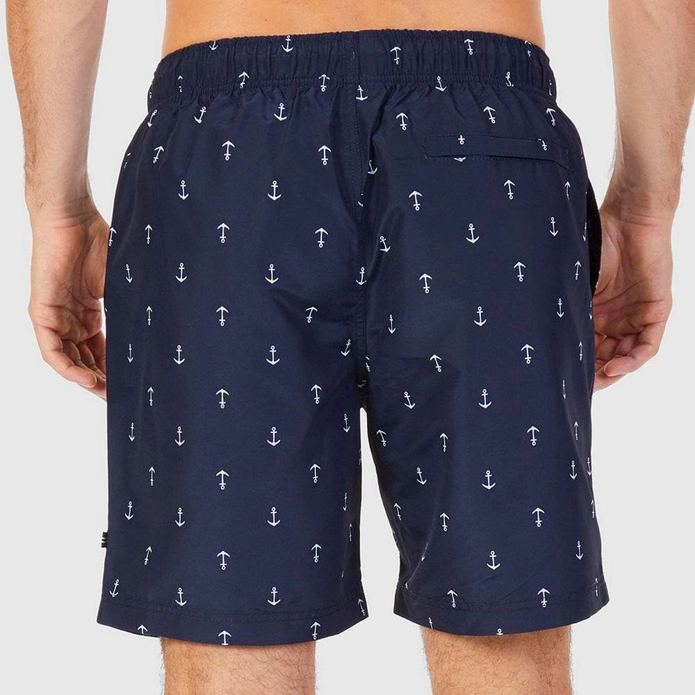 Nautica Men's Standard Quick Dry All Over Classic Anchor Print Swim Trunk