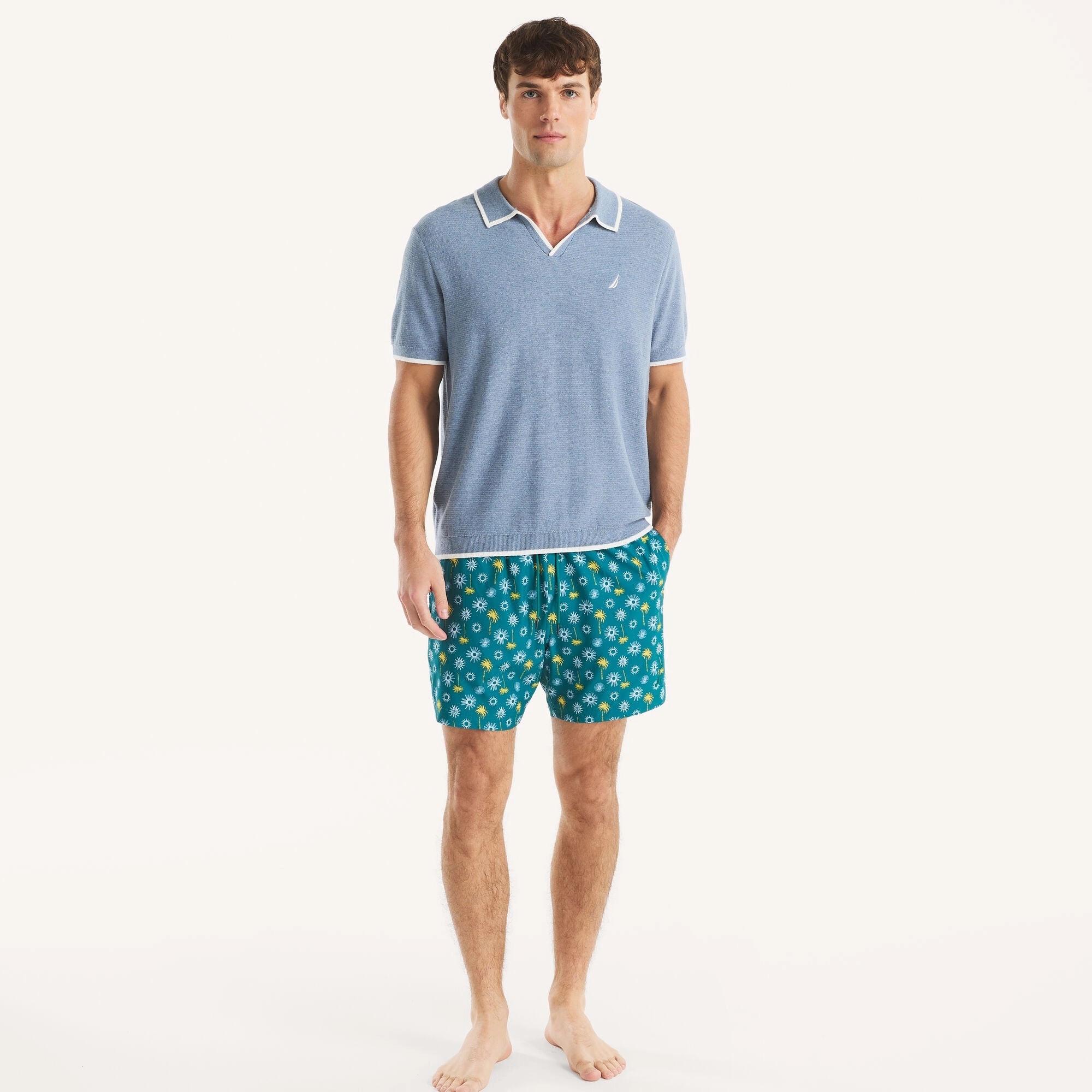 Nautica Mens 6" Printed Quick-Dry Swim