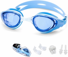 Nearsighted Swim Goggles, Anti-Fog, Dual Strap, Auto Buckle, Short Sighted Swimming Goggles for Men Women Adult Junior