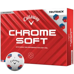 New & Noteworthy Callaway Chrome Soft TruTrack Golf Balls - White - 12 Pack Ready to Ship, Golf hybrid club