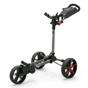 New & Noteworthy PowaKaddy DLX-Lite FF 3-Wheel Push Trolley - Gunmetal/Red Trim Steal the Spotlight, Golf organizer for car