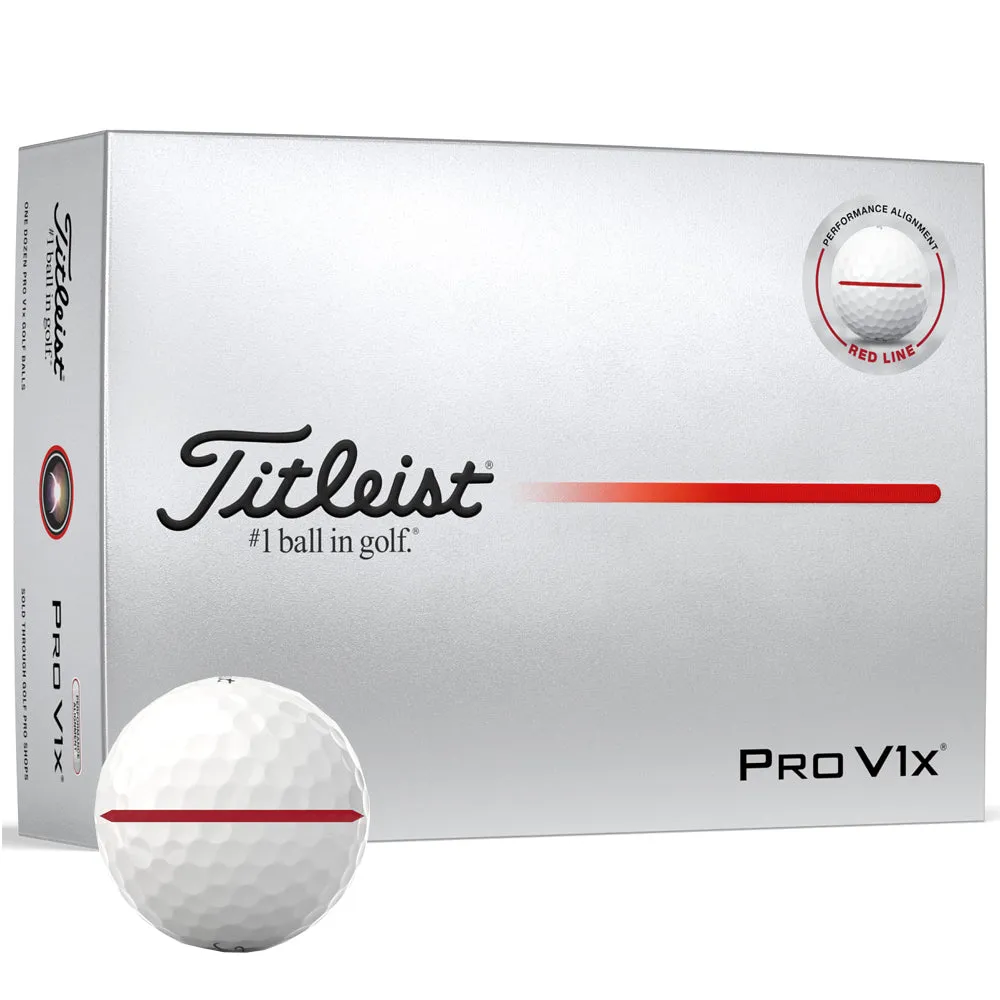 New & Noteworthy Titleist Pro V1x AIM Performance Alignment Golf Balls - Red - 12 Pack Loved by Thousands, Golf meme gifts, Golf cart accessories, TaylorMade golf clubs