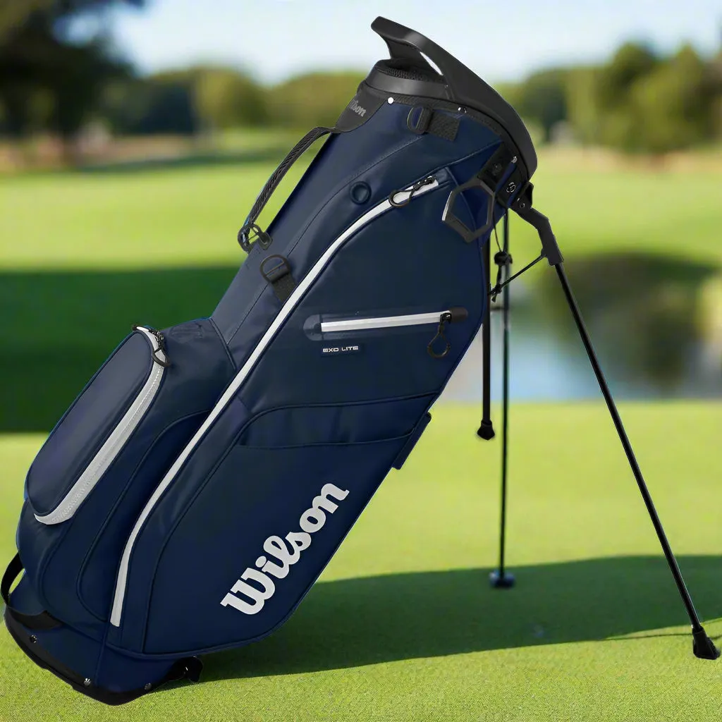 Wilson Exo Lite Stand Bag - Navy/White, Golf training aid, Luxury golf accessories, FootJoy golf shoes