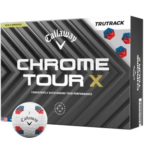 New Arrival Callaway Chrome Tour X TruTrack Golf Balls - White - 12 Pack Discover the Difference, Golf club travel bag hard case