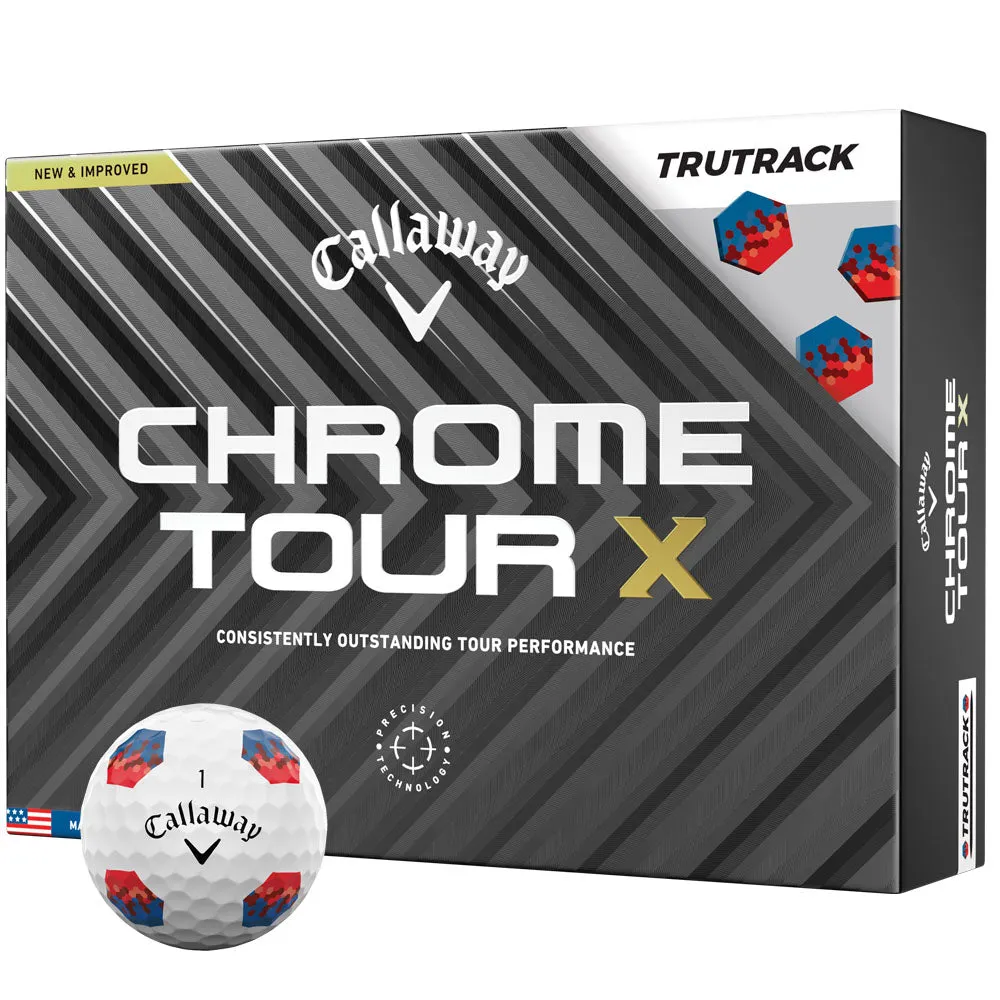 New Arrival Callaway Chrome Tour X TruTrack Golf Balls - White - 12 Pack Discover the Difference, Golf club travel bag hard case