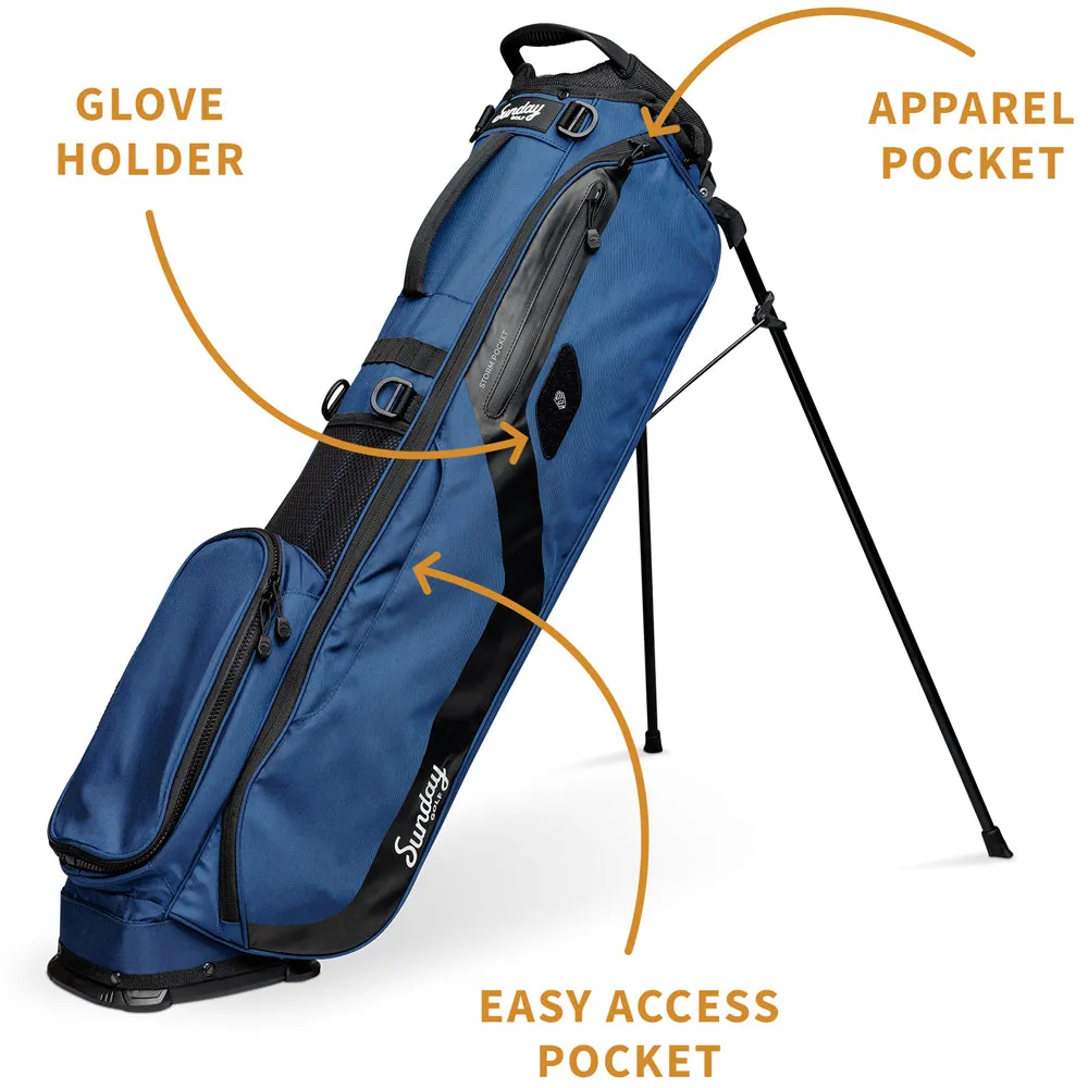 Sunday Golf El Camino Stand Bag - Cobalt Blue, Cadet size golf gloves