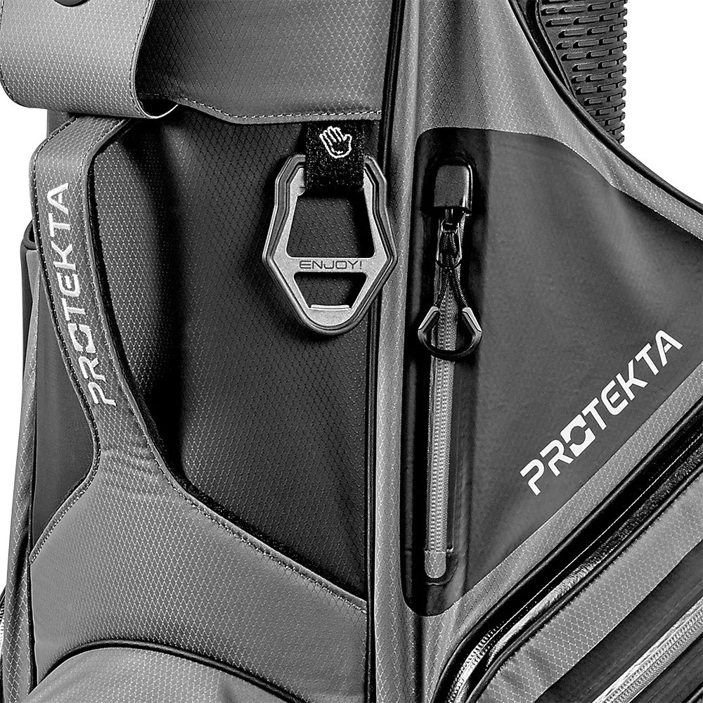 Motocaddy Protekta Cart Bag - Charcoal/Black, Golf cart cup holder, Golf rain gloves, Yellow golf balls