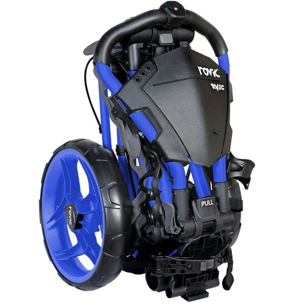 Clicgear Rovic RV1C 2.0 Compact 3-Wheel Push Trolley - Blue, Golf accessories for beginners