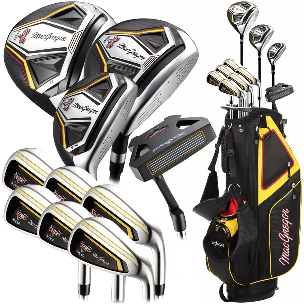 Newly Launched MacGregor V-Foil Speed 11-Piece Stand Bag Package Set - Steel Smart Pick, Golf posture corrector, Personalized golf balls, Golf gear for seniors
