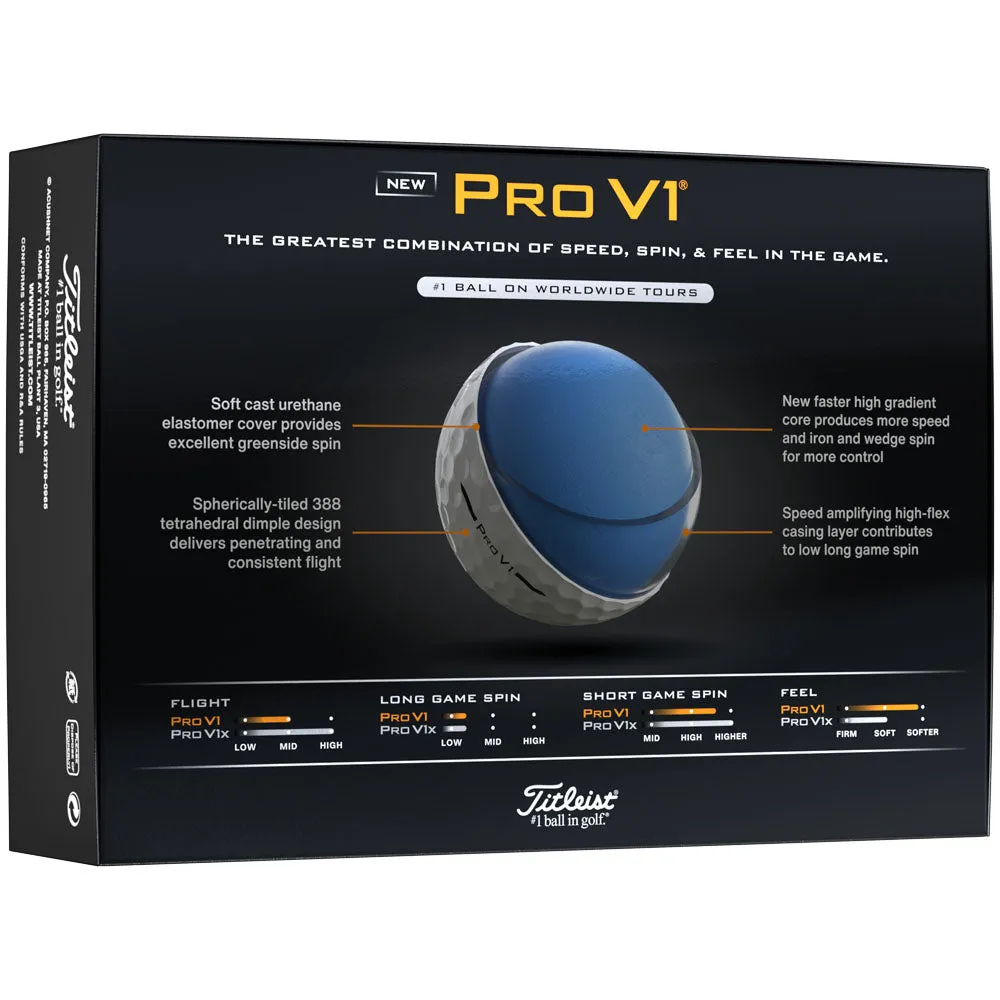 Titleist Pro V1 Golf Balls - White - 12 Pack, Custom golf clubs, Summer golf sale, Steel shaft golf irons