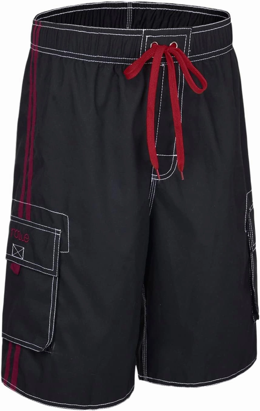 Nonwe Men's Beachwear Board Shorts Quick Dry with Mesh Lining Swim Trunks
