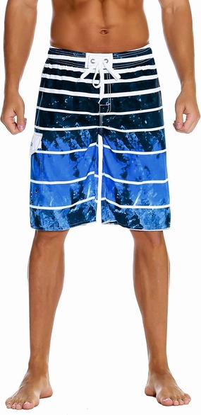 Nonwe Men's Beachwear Summer Holiday Swim Trunks Quick Dry Striped