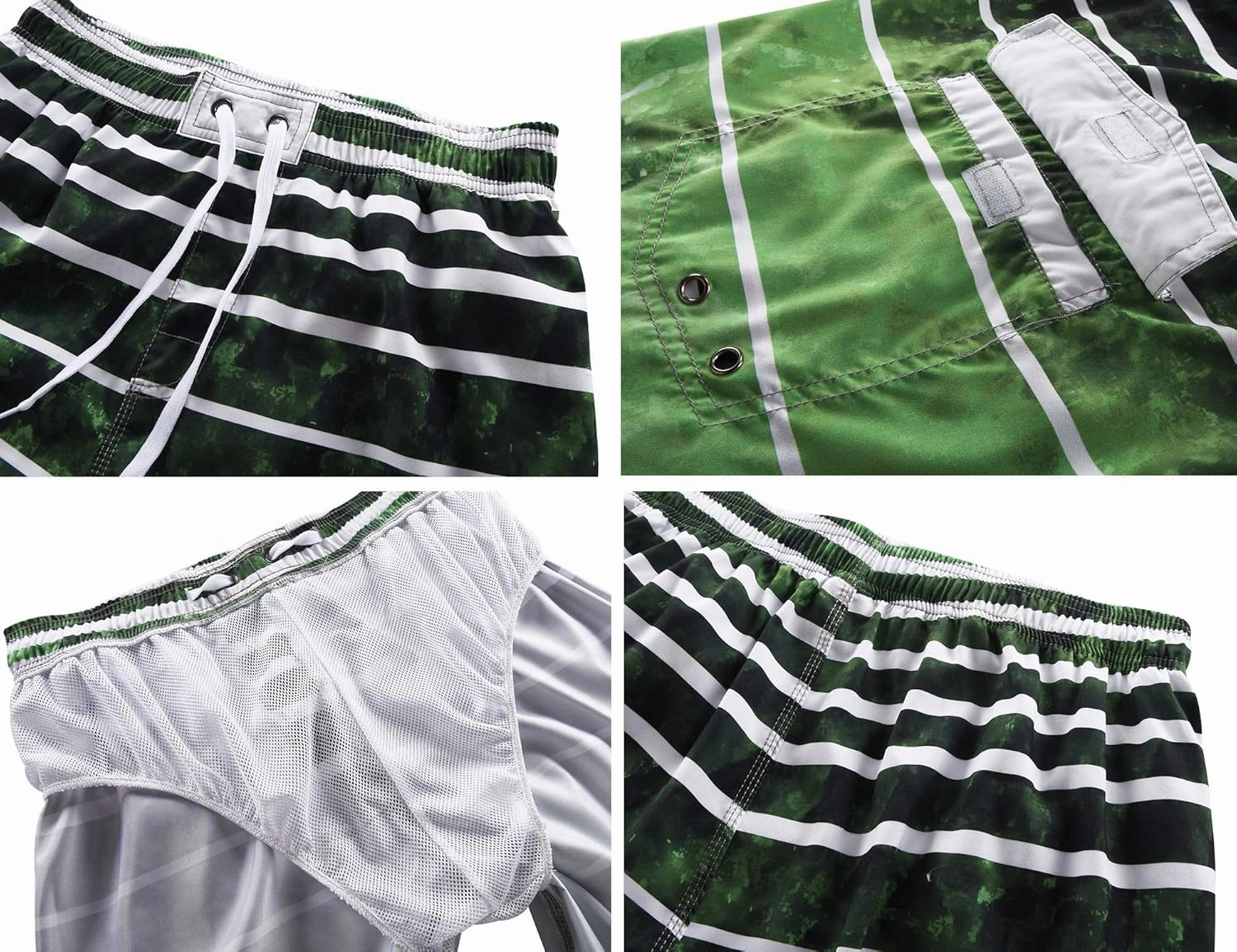 Nonwe Men's Beachwear Summer Holiday Swim Trunks Quick Dry Striped
