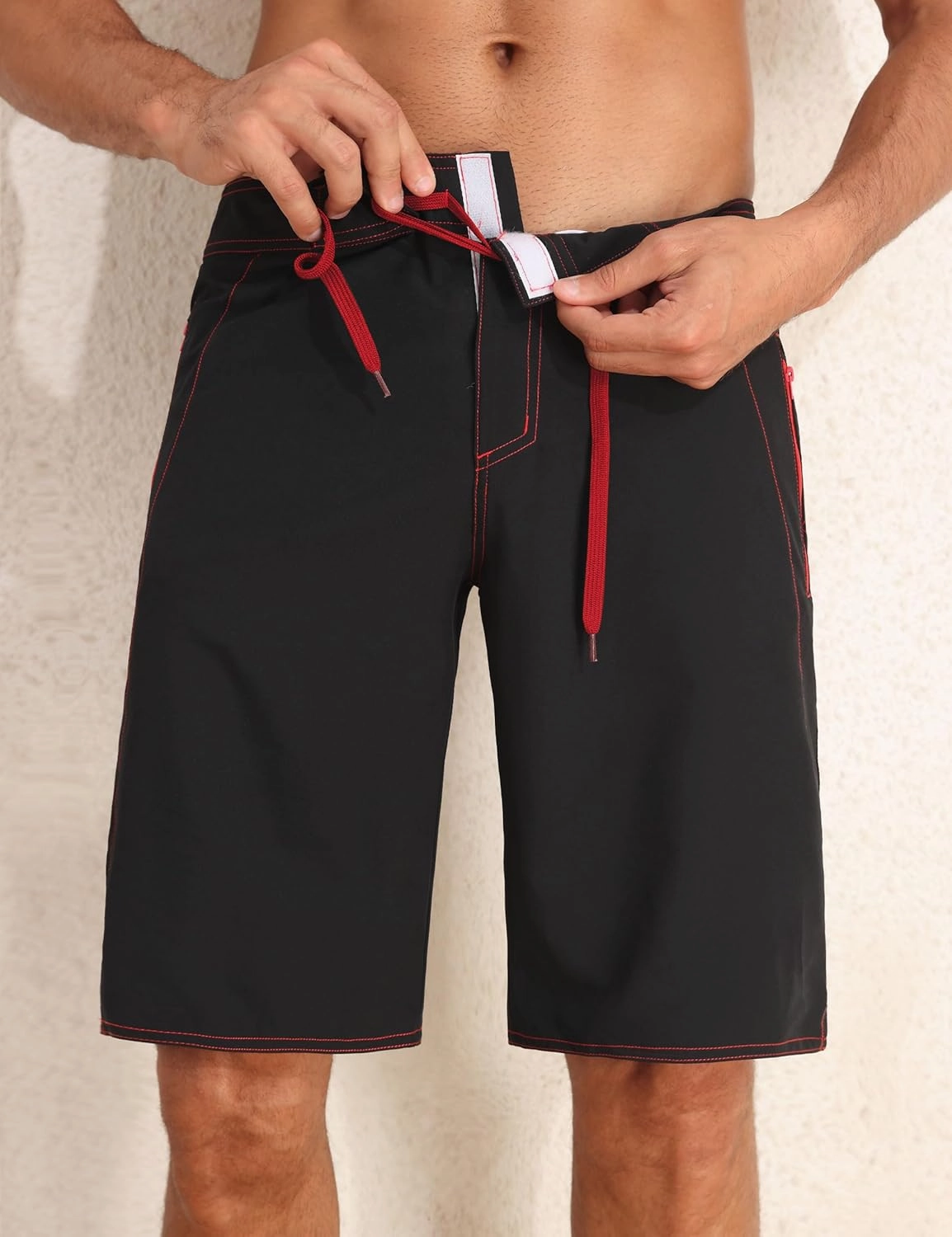 Nonwe Men's Swim Trunks with Compression Liner 2 in 1 Fast Dry Bathing Suits Cargo Surf Board Shorts with Pockets