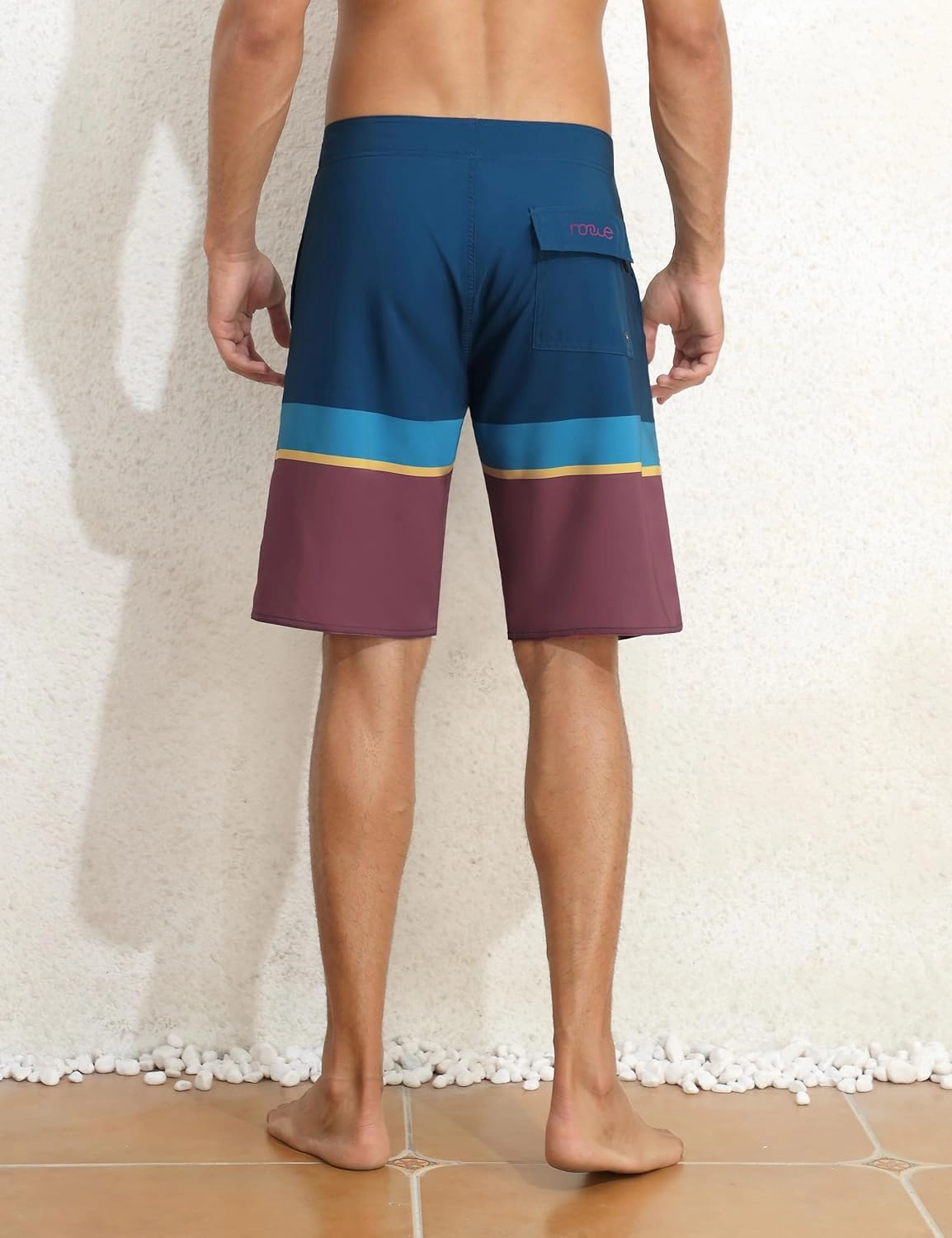 Nonwe Men's Swim Trunks with Compression Liner 2 in 1 Fast Dry Bathing Suits Cargo Surf Board Shorts with Pockets