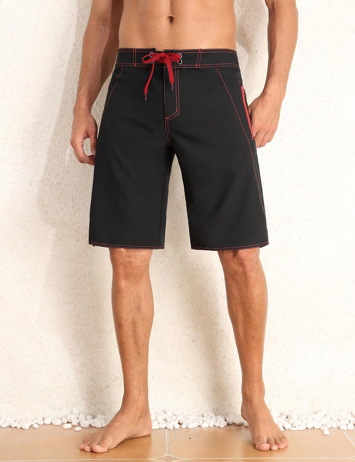 Nonwe Men's Swim Trunks with Compression Liner 2 in 1 Fast Dry Bathing Suits Cargo Surf Board Shorts with Pockets