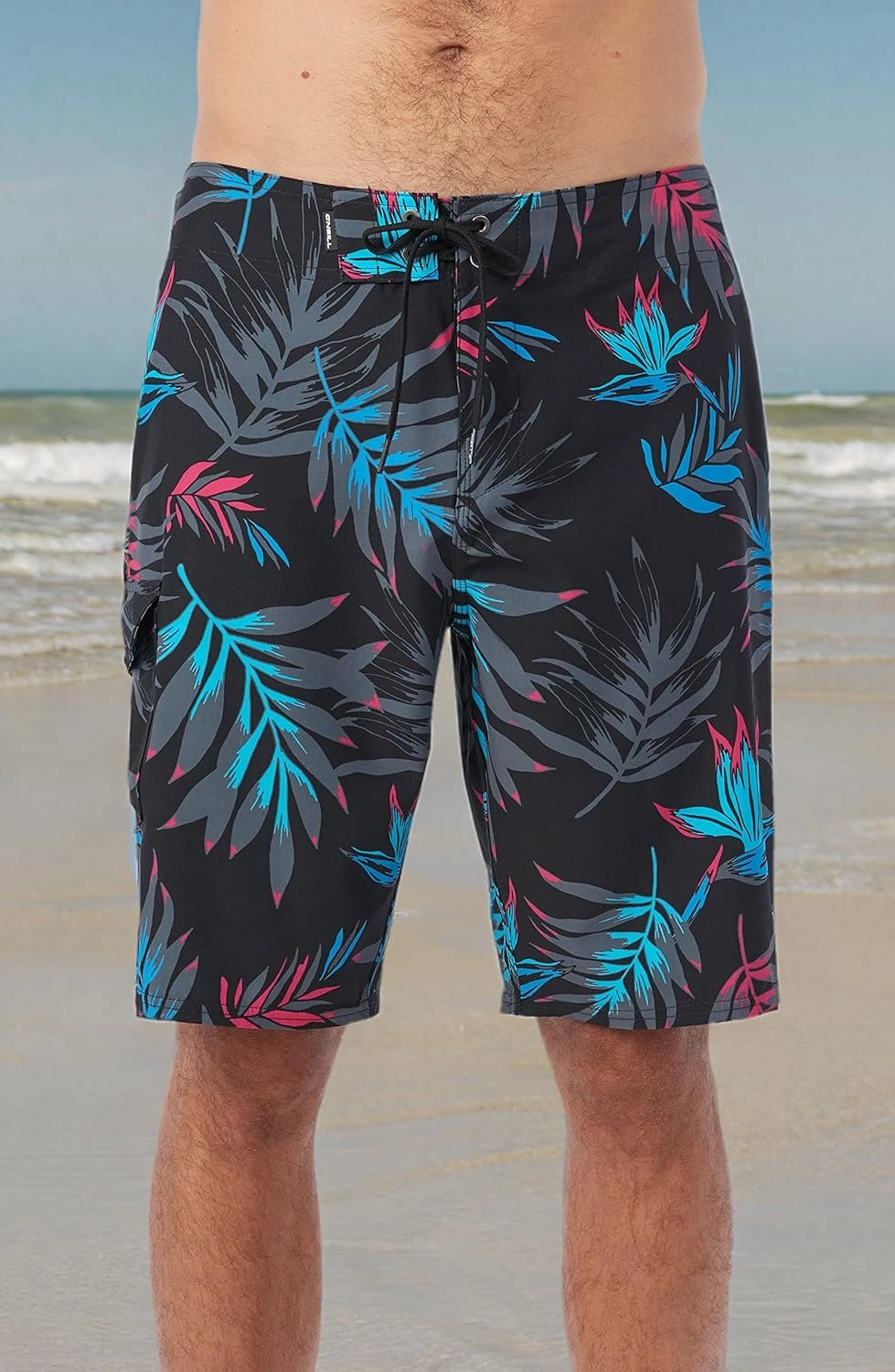 O'NEILL Men's 21 Inch Hyperfreak Divergent Boardshorts - Quick Dry Swim Trunks for Men with Fixed Waist and Quick Dry Fabric