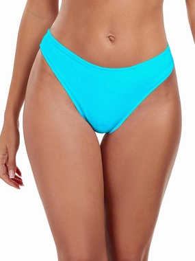 Ocean Blues Women's Cheeky High Leg Bikini Bottom Mid Rise Swim Bottom