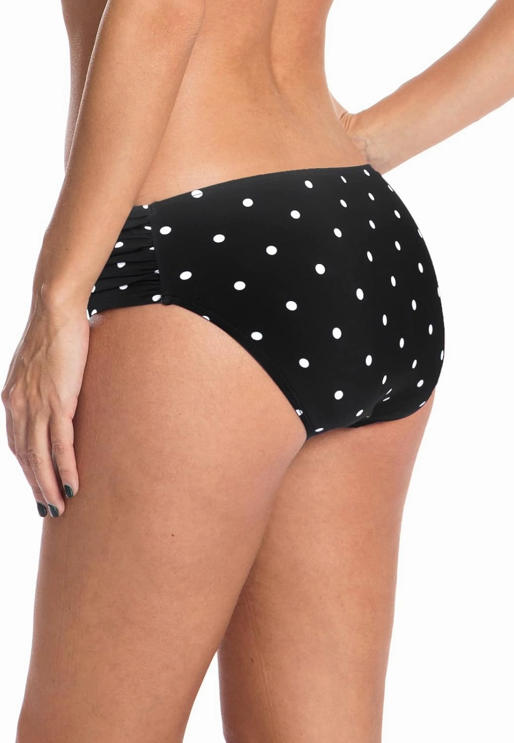 Ocean Blues Women's Ruched Sides Bikini Bottom Full Coverage Bikini Bottom