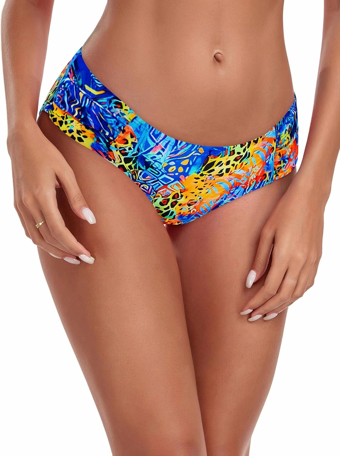 Ocean Blues Women's Ruched Sides Bikini Bottom Full Coverage Bikini Bottom
