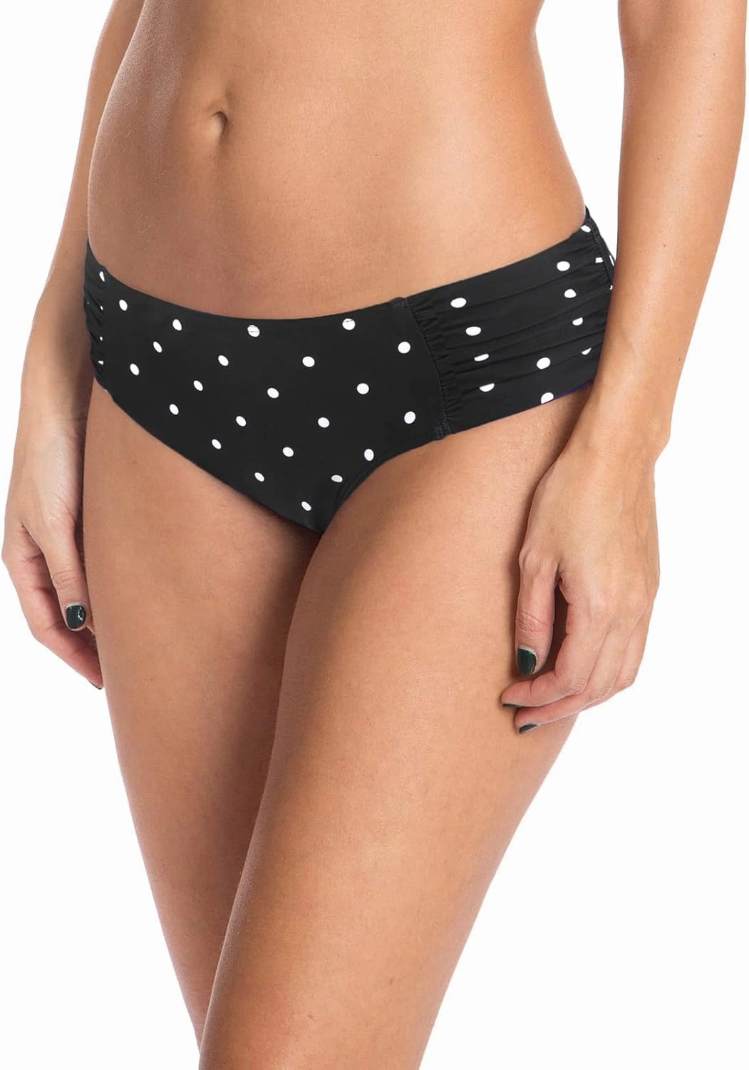 Ocean Blues Women's Ruched Sides Bikini Bottom Full Coverage Bikini Bottom
