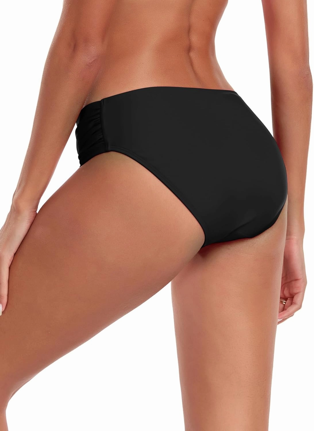 Ocean Blues Women's Ruched Sides Bikini Bottom Full Coverage Bikini Bottom