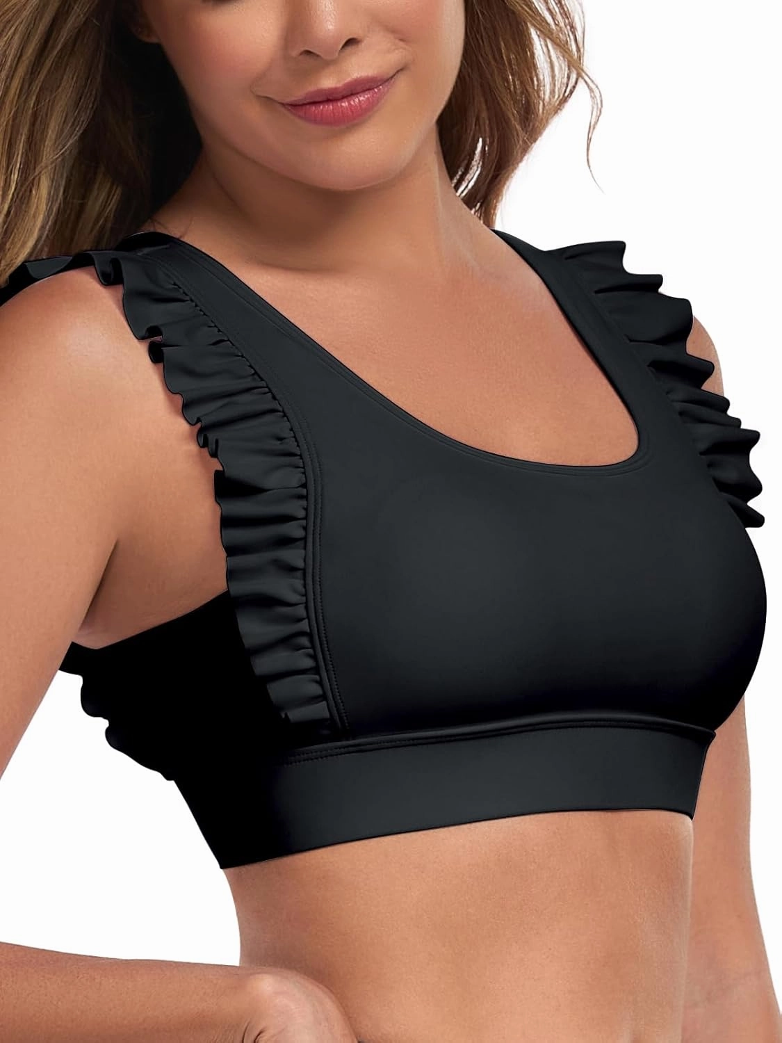Ocean Blues Women's Ruffle Bikini Top Supportive Swimsuit
