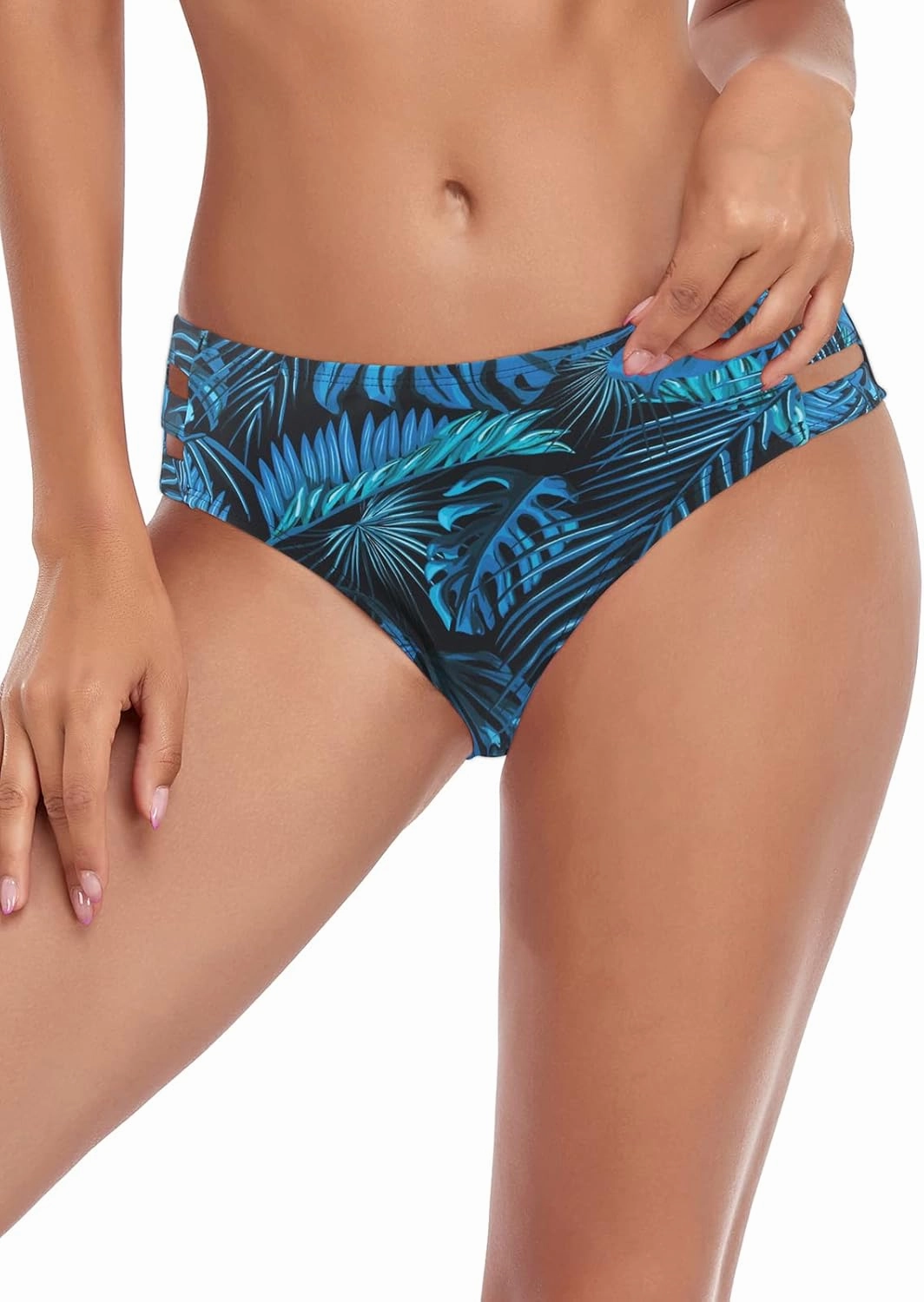 Ocean Blues Women's Strappy Bikini Bottom Full Coverage Swim Briefs