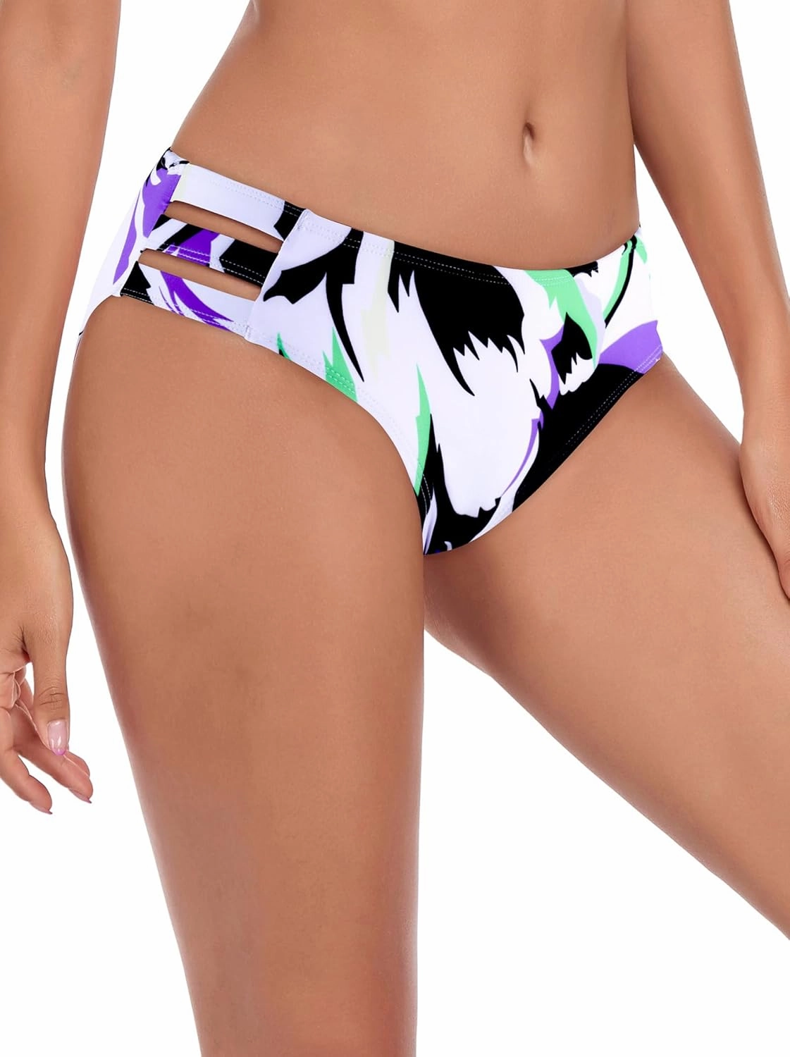 Ocean Blues Women's Strappy Bikini Bottom Full Coverage Swim Briefs
